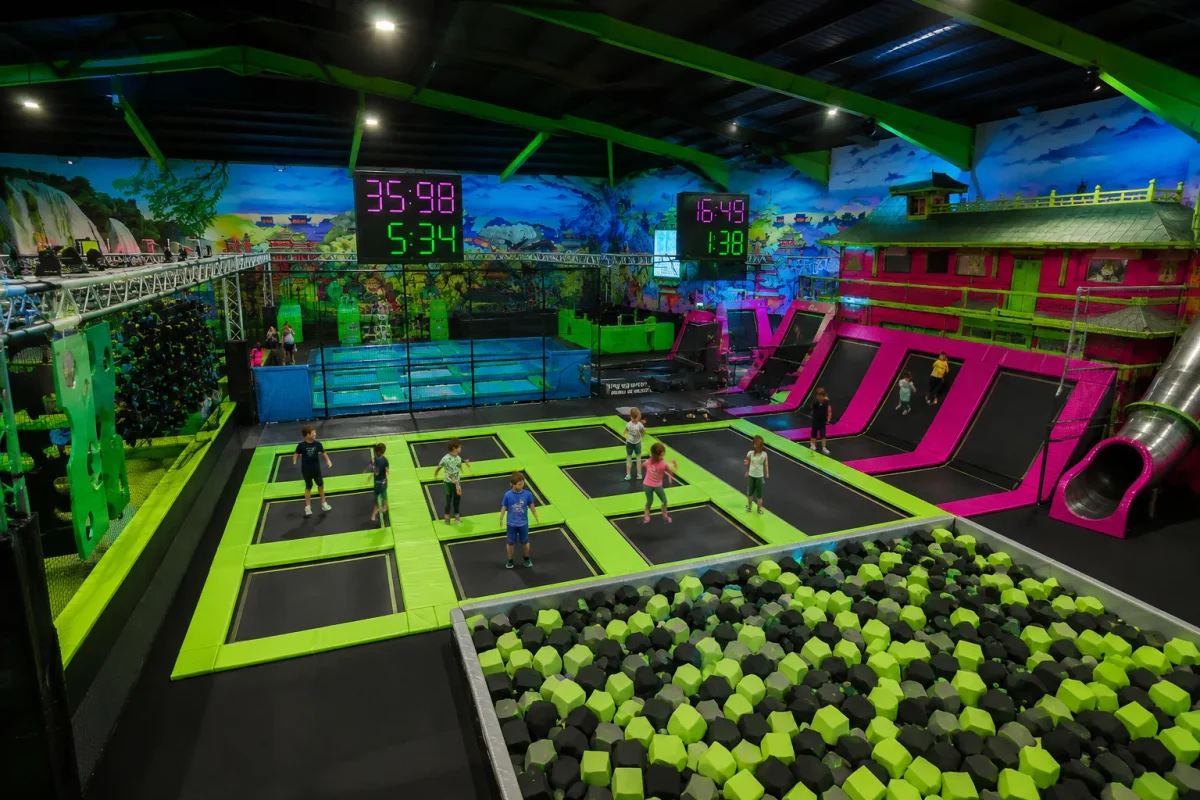 Trampoline and inflatable birthday venue near Hendon with neon play zones, foam pits and active indoor challenges | Partyfer