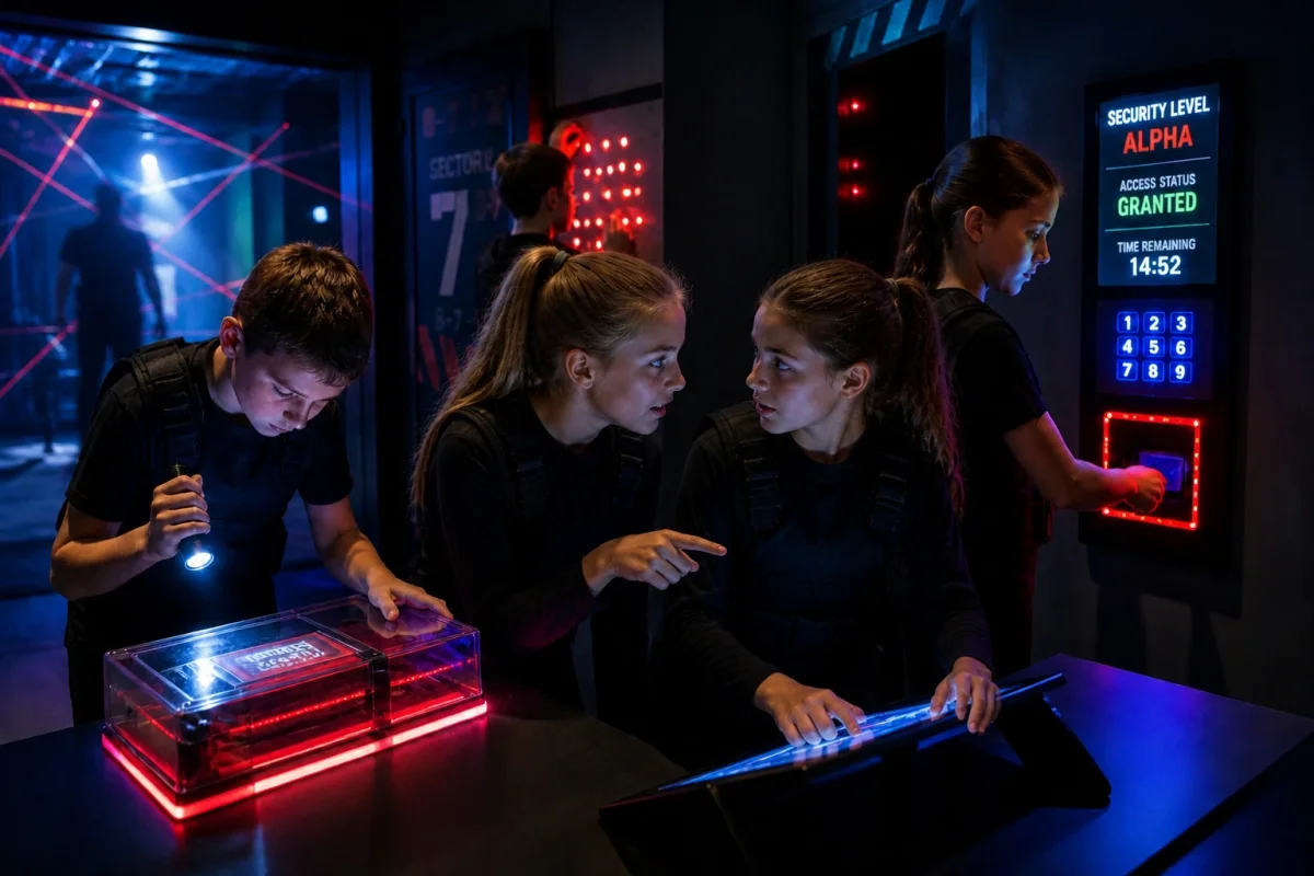 Spy mission kids birthday theme in London with laser challenges and teamwork | Partyfer