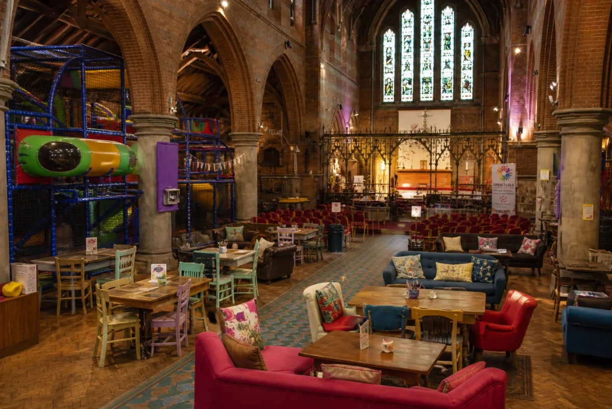 Characterful hall-style venue in London with soft play, café seating and a distinctive historic setting | Partyfer