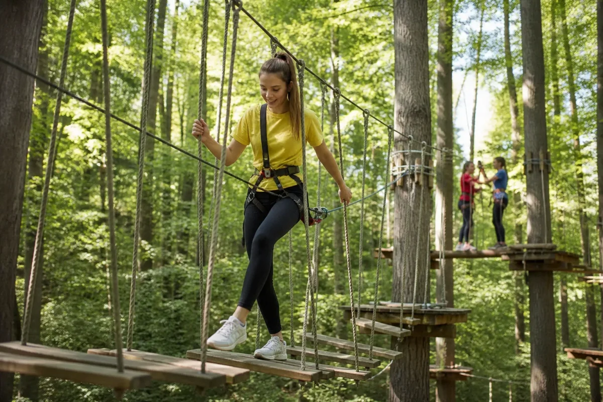 Outdoor high ropes adventure in London for active teen birthday parties | Partyfer