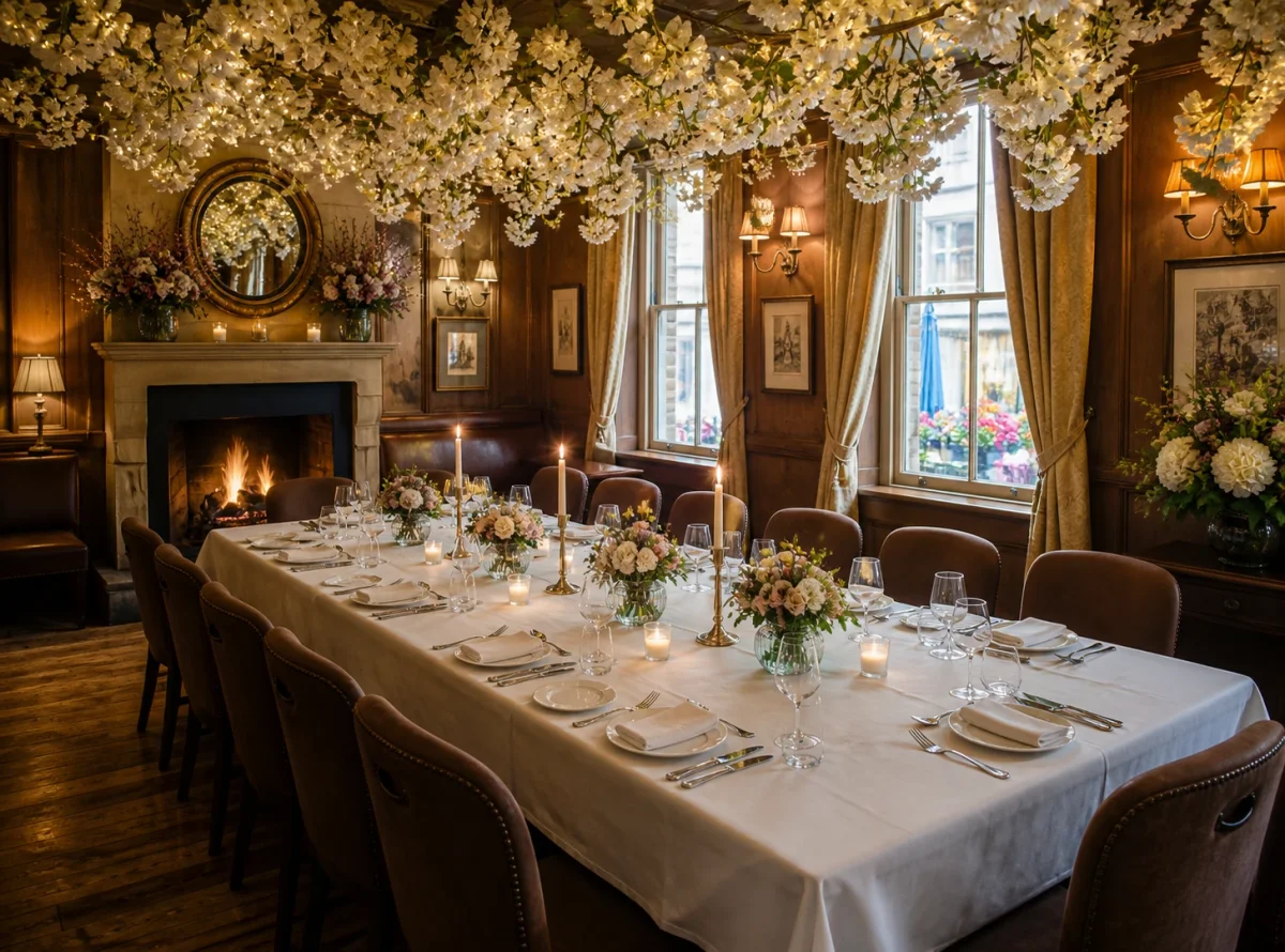 Floral restaurant setting in London for a stylish kids birthday meal | Partyfer