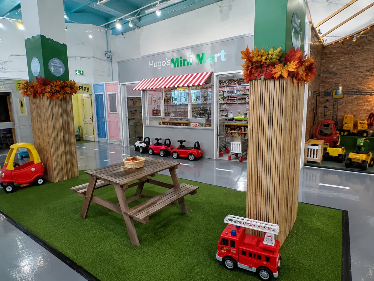 Younger-child role play venue with mini streets, toy cars and easy movement zones | Partyfer