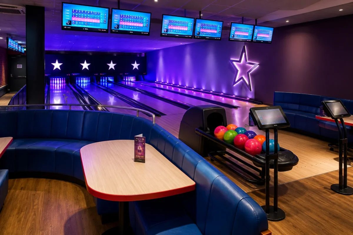 Bowling birthday venue with neon lanes, group seating and easy shared activity | Partyfer