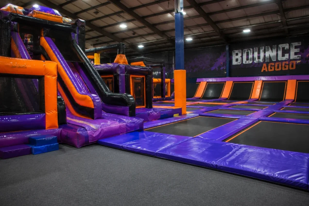 Active indoor bounce and trampoline party space with inflatable play zones | Partyfer