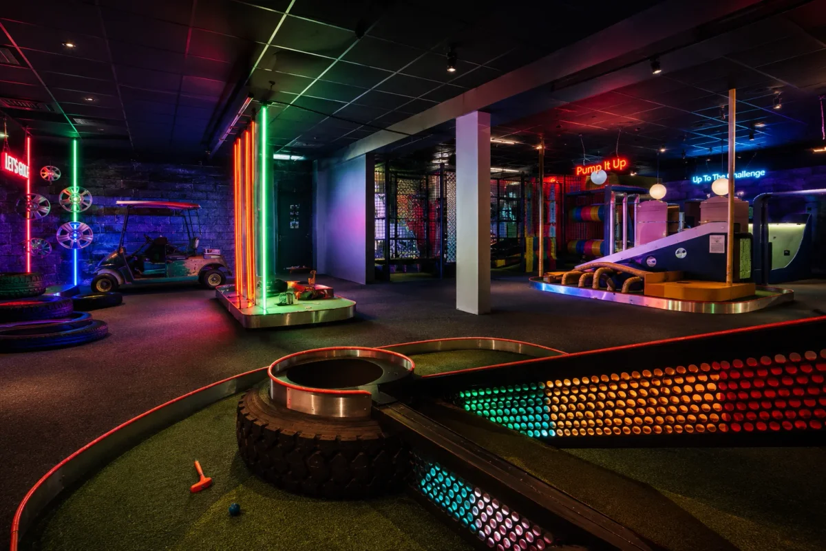 Neon crazy golf birthday venue near Edmonton | Partyfer