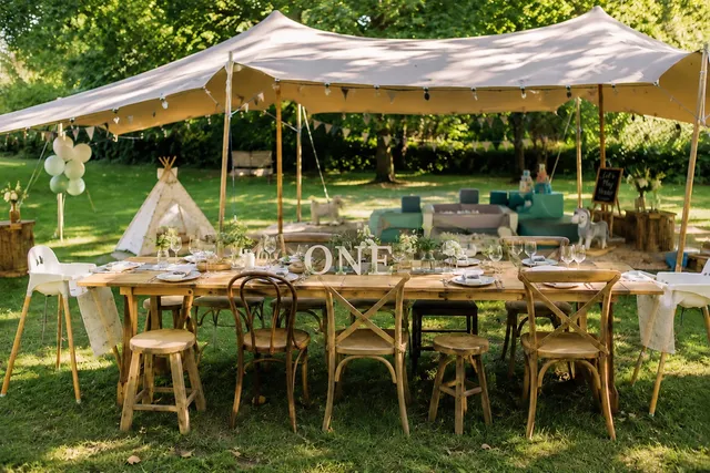 Summer 1st birthday party in London — outdoor, play café, farm and indoor backup ideas