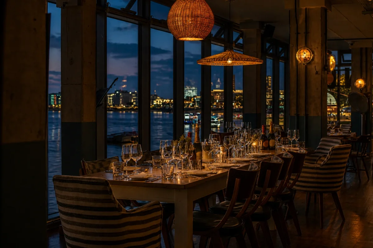 Waterfront restaurant setting in London for a grown-up 18th birthday dinner | Partyfer