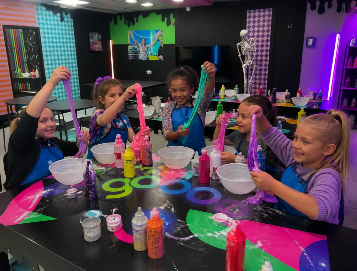 Creative girls birthday party in London with slime making and hands-on activities | Partyfer