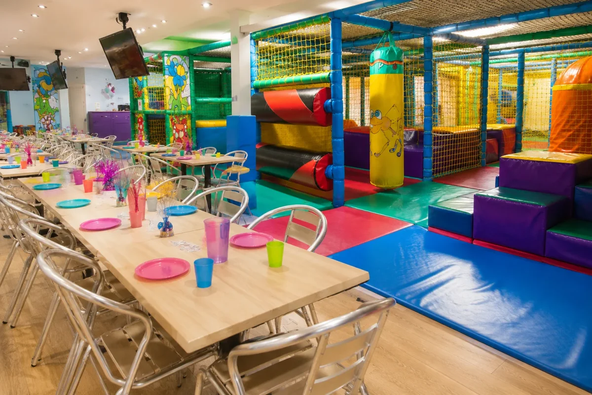 Soft play birthday venue near Woodside Park with colourful play zones and party tables | Partyfer