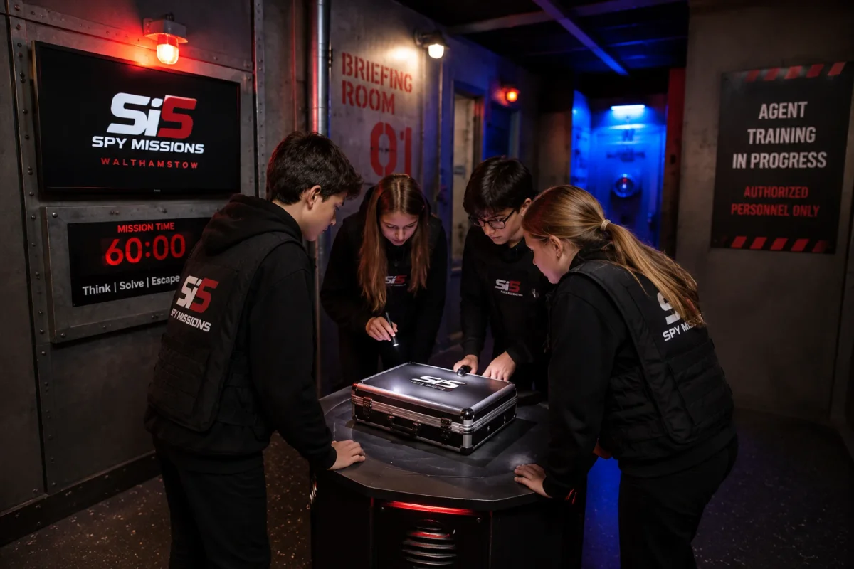 Spy mission birthday with older children solving clues in one shared challenge | Partyfer