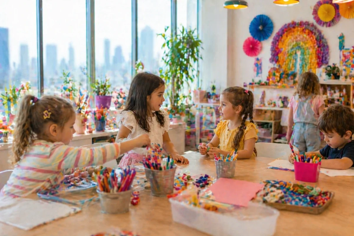 Colourful hands-on art and sensory birthday activity for younger children | Partyfer