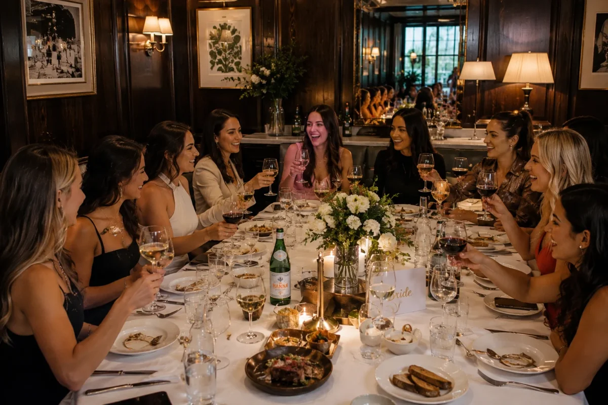 Private dining hen do with a polished restaurant dinner and a larger group | Partyfer
