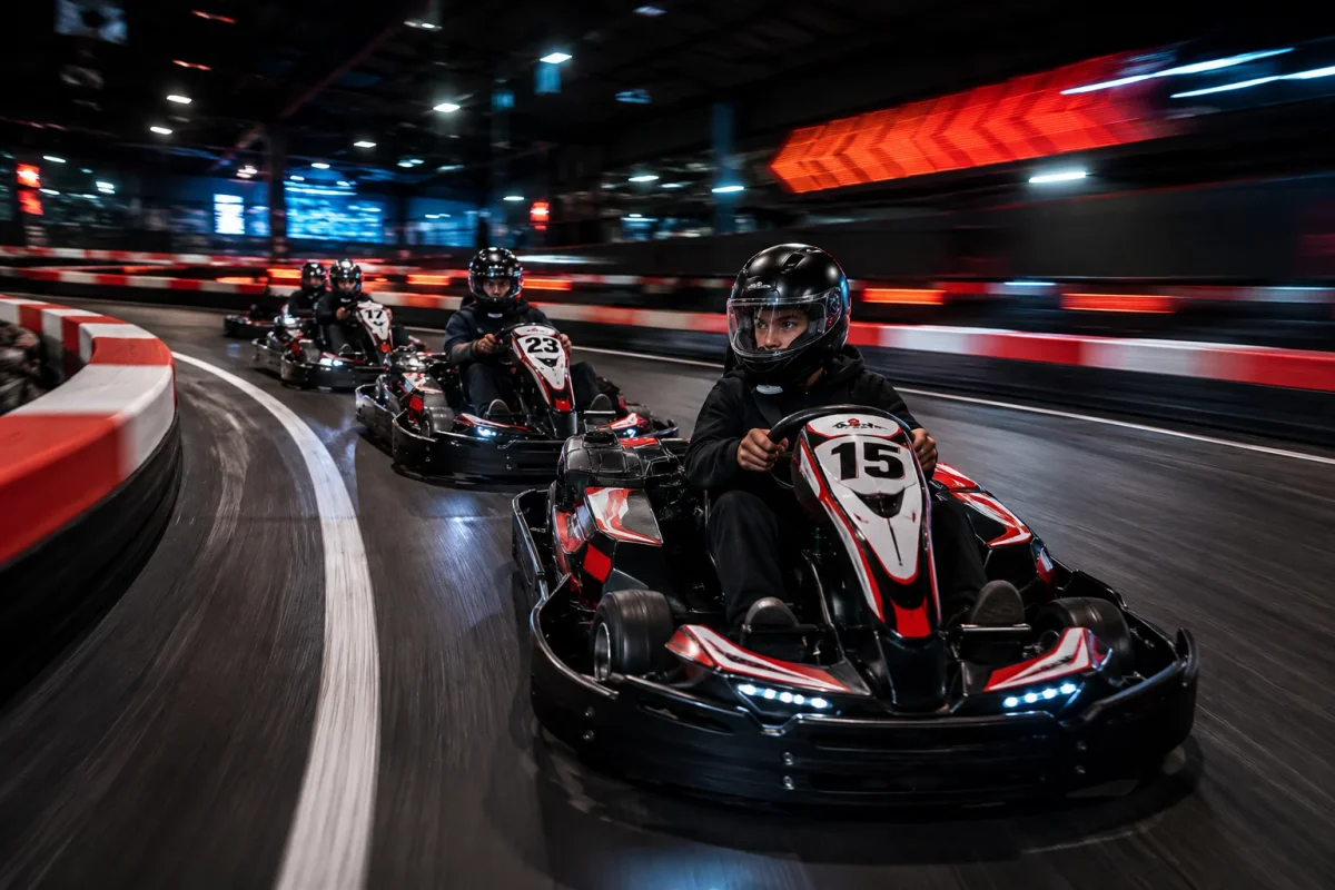 Indoor go-kart racing birthday for teenagers near Canary Wharf | Partyfer