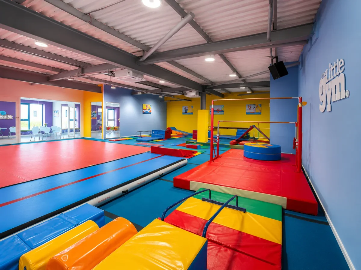 Gymnastics birthday setup at The Little Gym for an active kids party | Partyfer