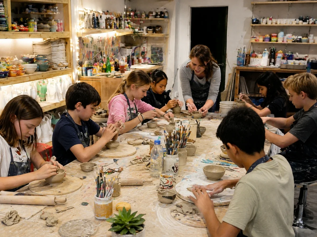 Pottery-themed kids birthday workshop in London with clay making and hands-on creative activity | Partyfer