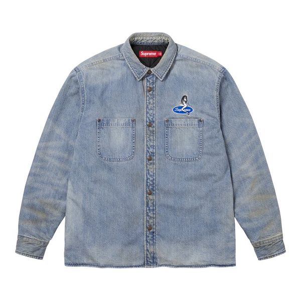 Supreme Quilted Lined Denim Snap Shirt