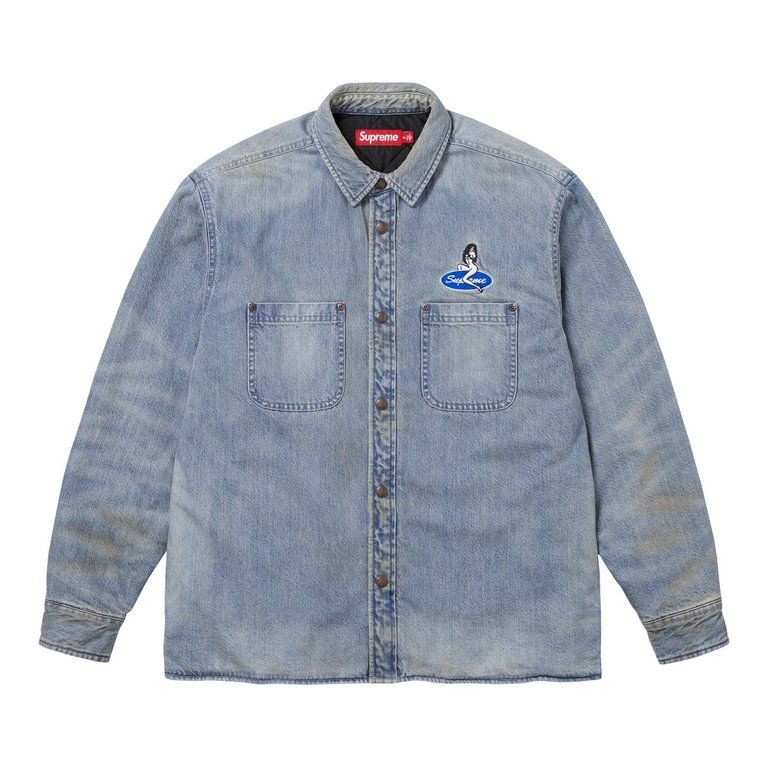 Supreme Quilted Lined Denim Snap Shirt — 1