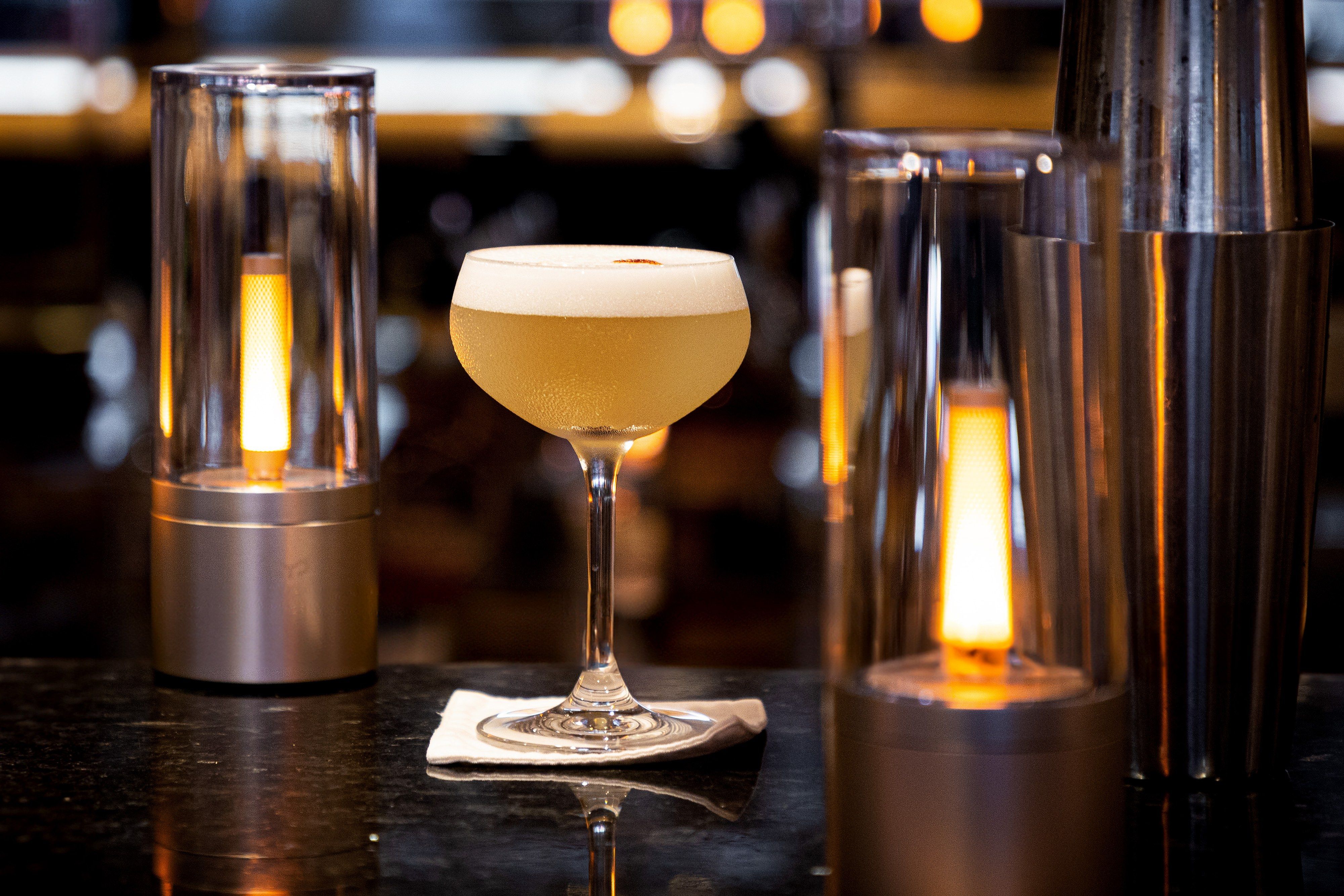 A cocktail served at the yacht's bar.