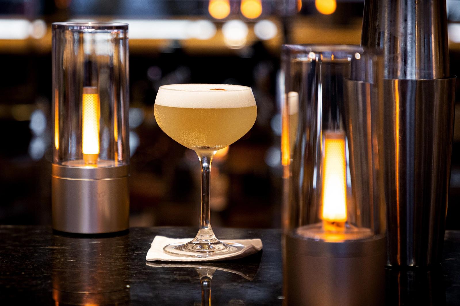 A cocktail served at the yacht's bar.