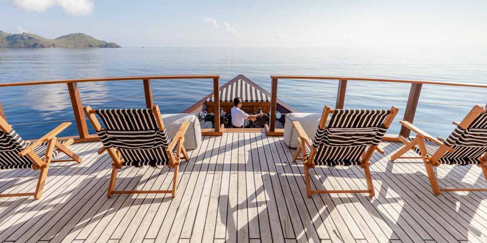 Rebel's forward deck space is the ideal spot for watching the world go by.