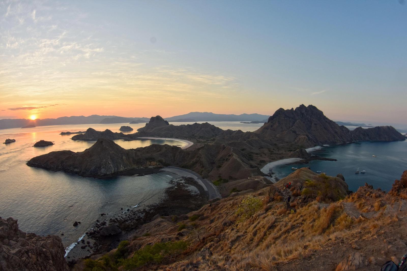 Top view of Padar Island at sunset, Komodo National Park, Indonesia