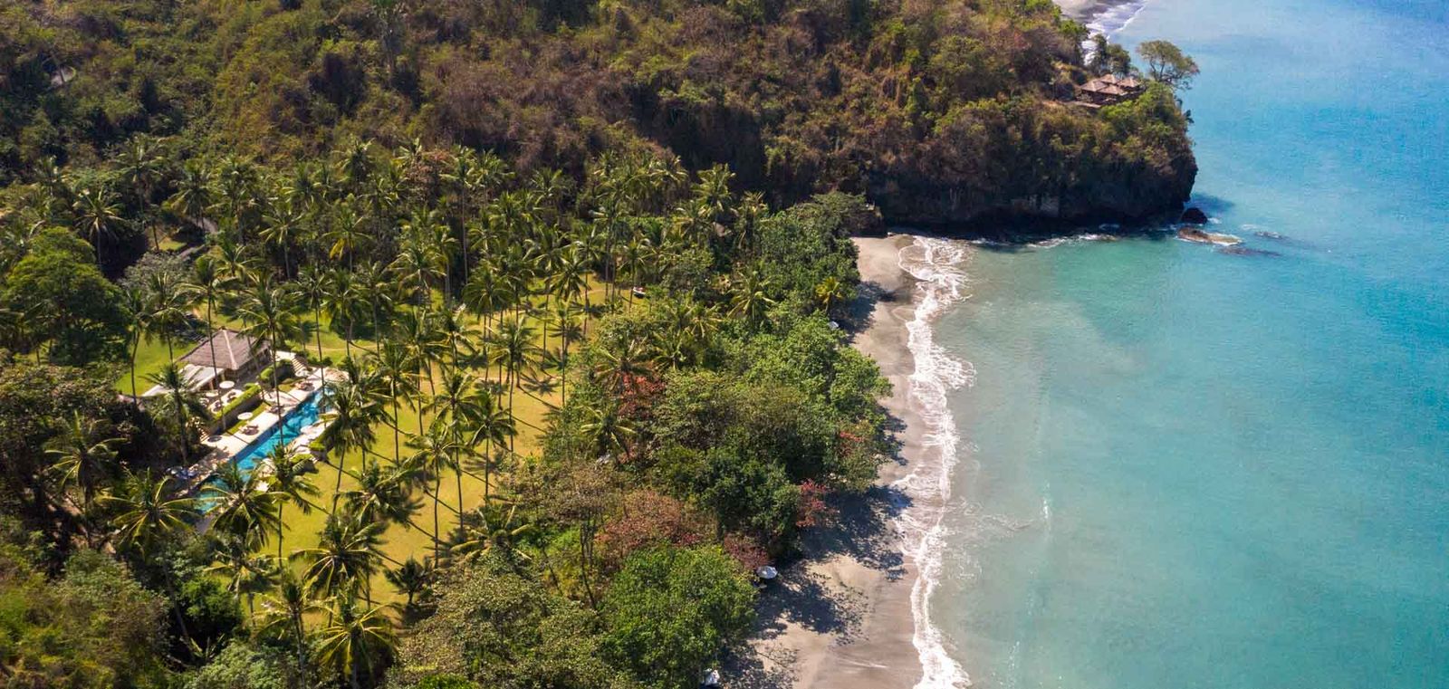 Amankila's heavenly lawn and private beach.