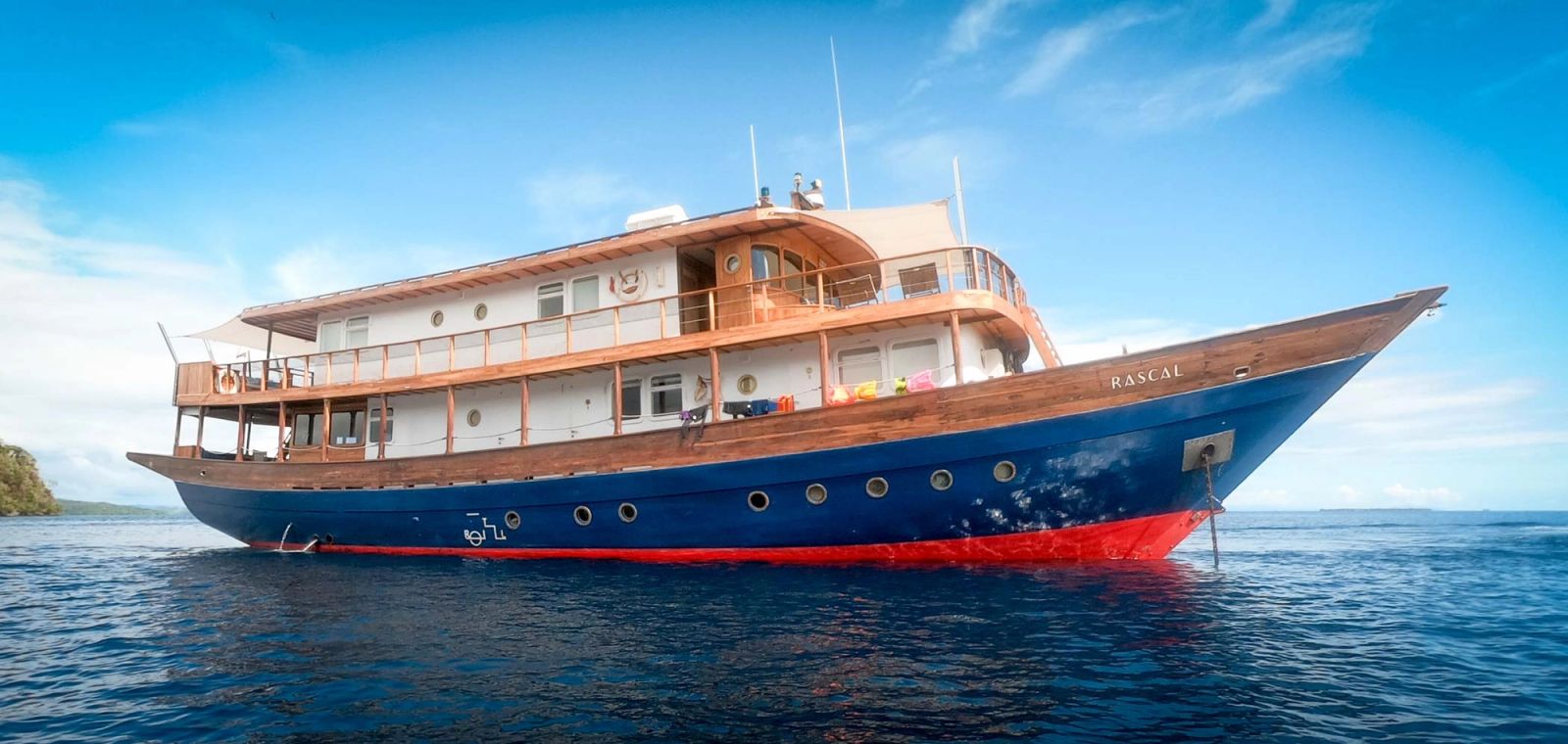 Rascal is akin to a floating luxury villa with all guest accommodation above deck.