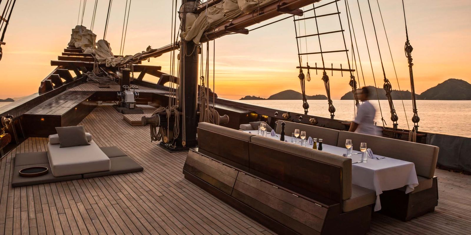 Most of the yachts in our fleet have been custom built from ironwood and teak