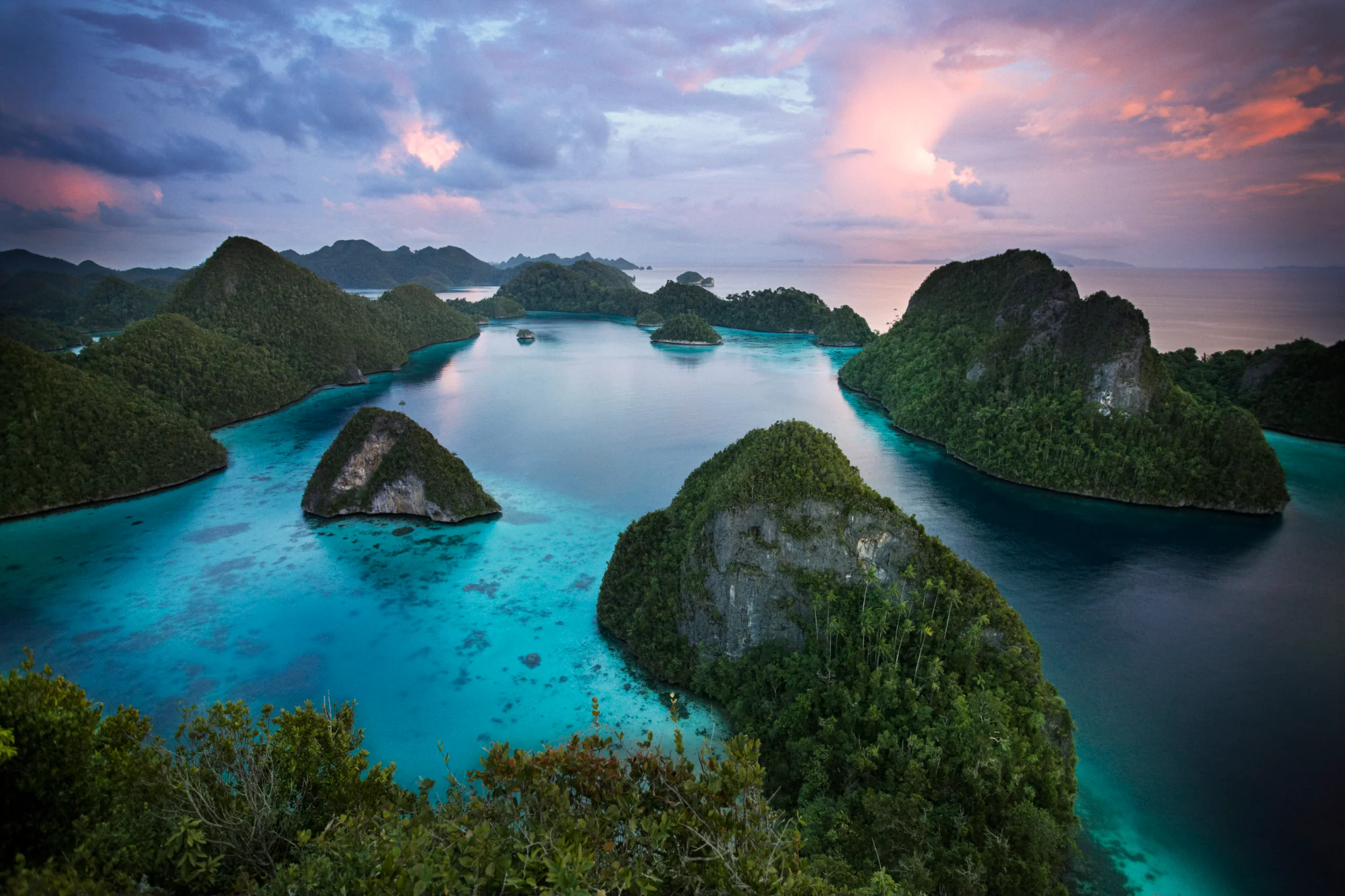 Tender returning to a charter yacht between dives in Indonesia
