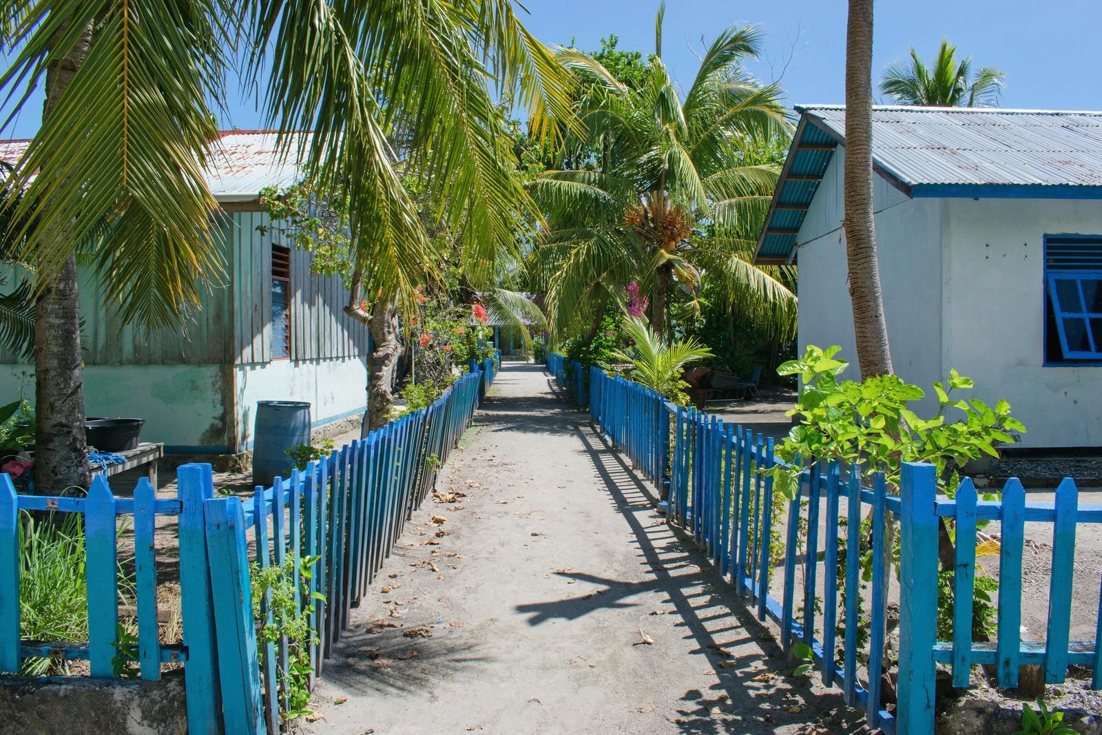 A village lane on Arborek, one of the shore visits for non-divers.
