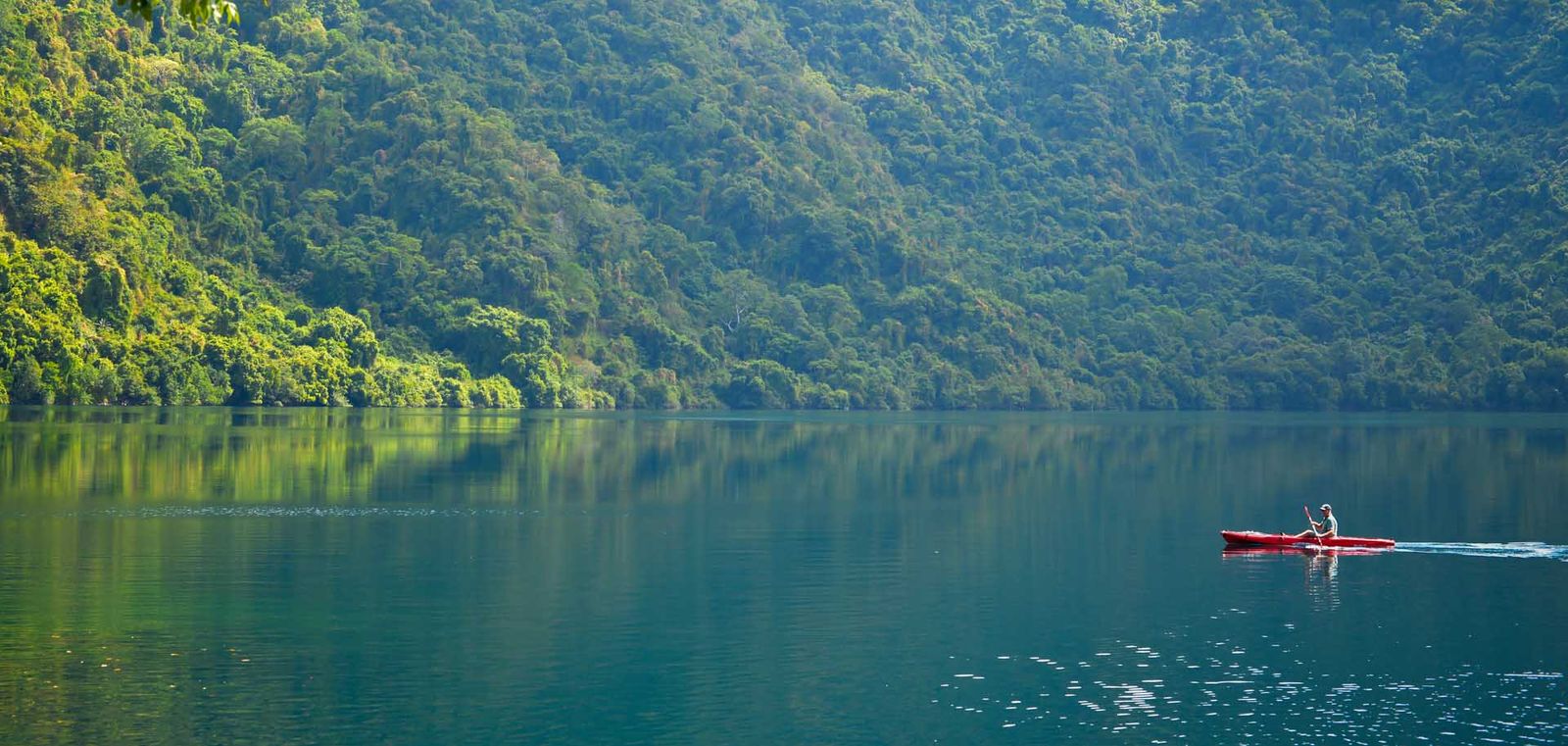 Kayaking in Satonda crater lake.