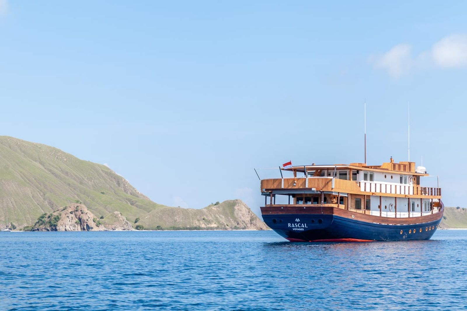 Rebel phinisi at anchor in Raja Ampat