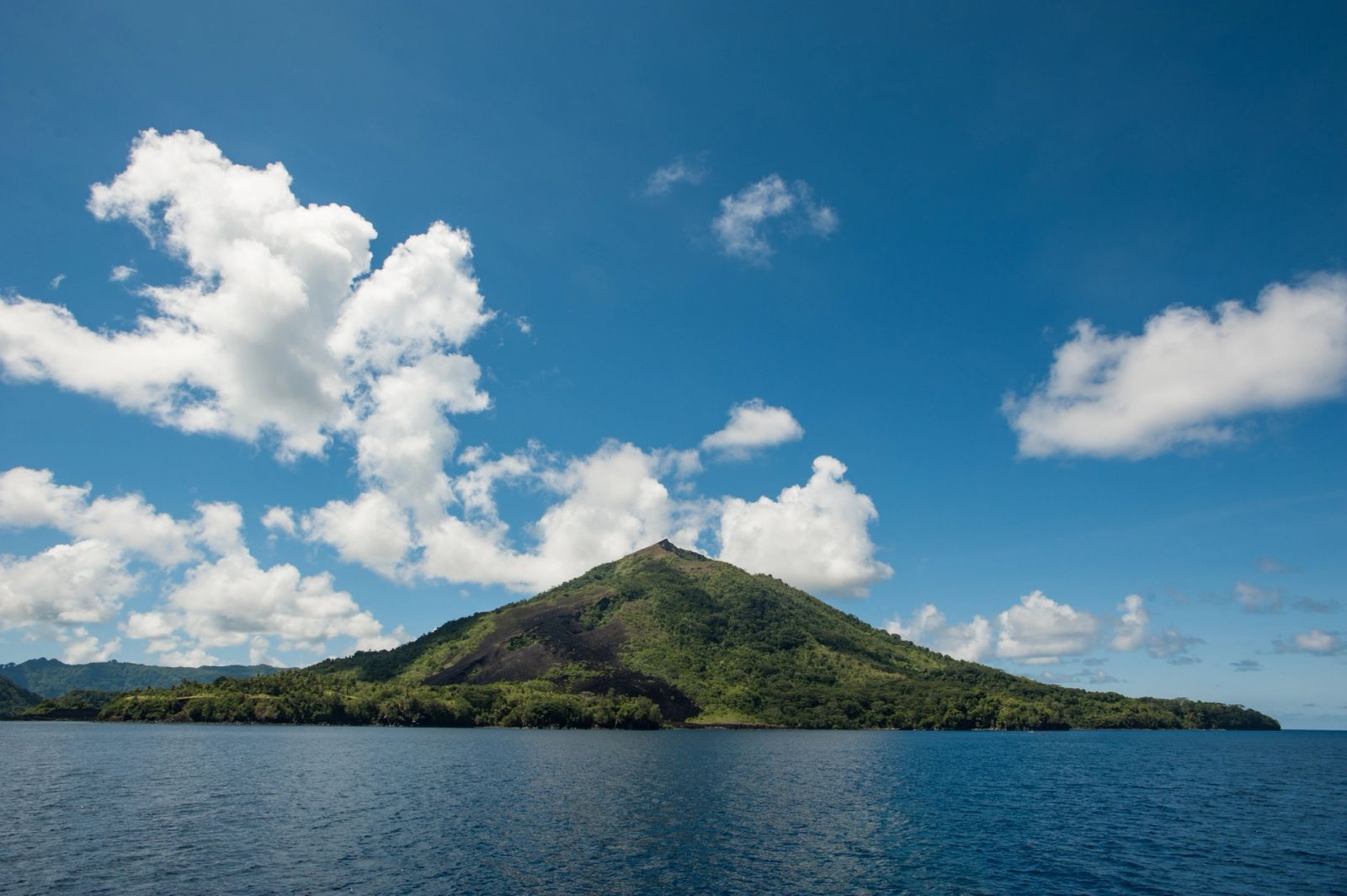Gunung Api, the active volcano rising straight out of the Banda Sea.