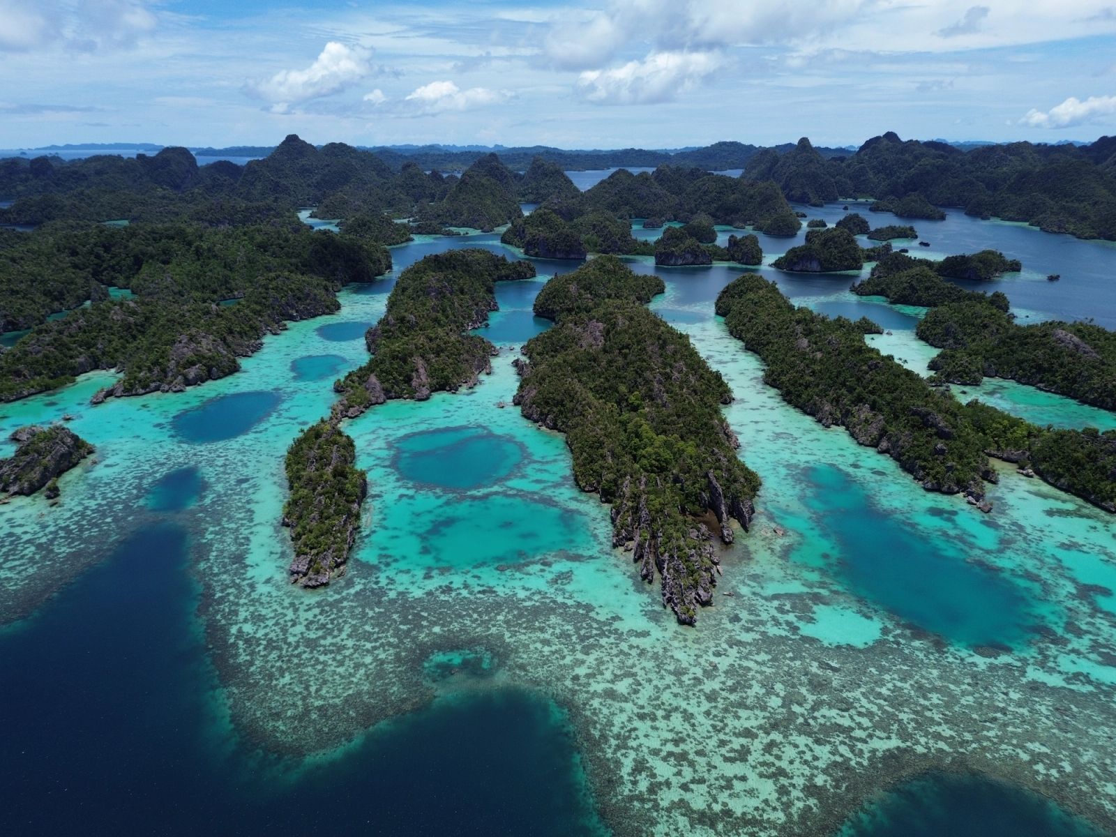 Forested islands and turquoise lagoons in Misool