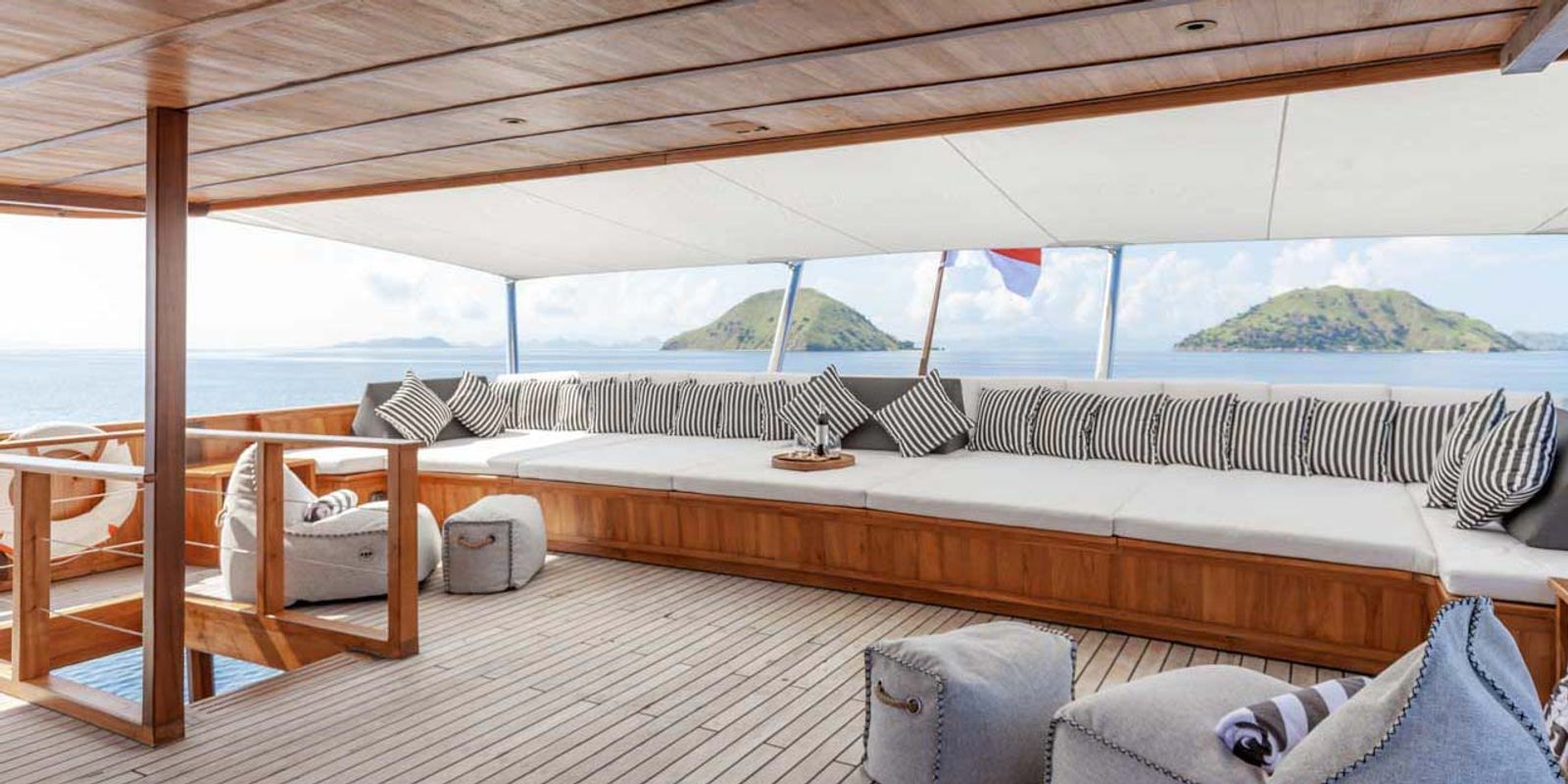 Rebel features plenty of lounge space for enjoying the changing vistas.