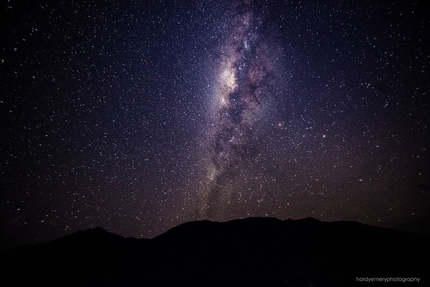 The Milky Way over the hills of Komodo