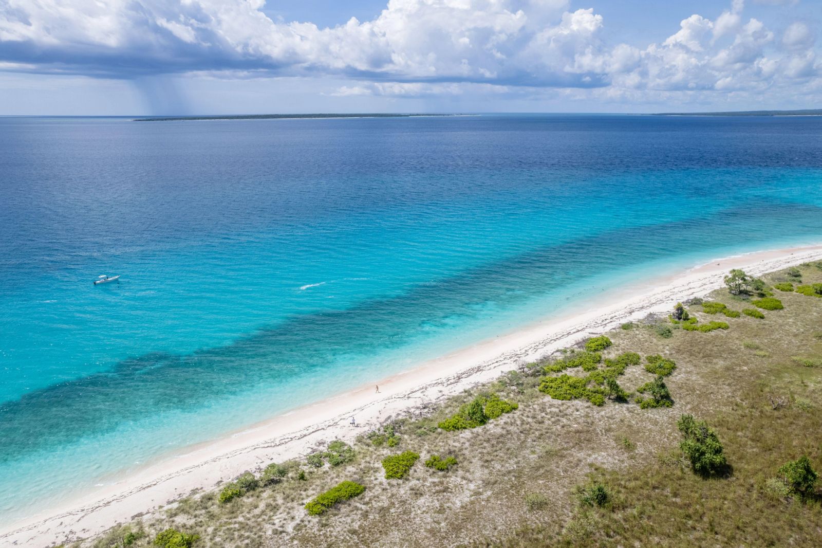 The beach and reef of Doo Island off Rote from the air