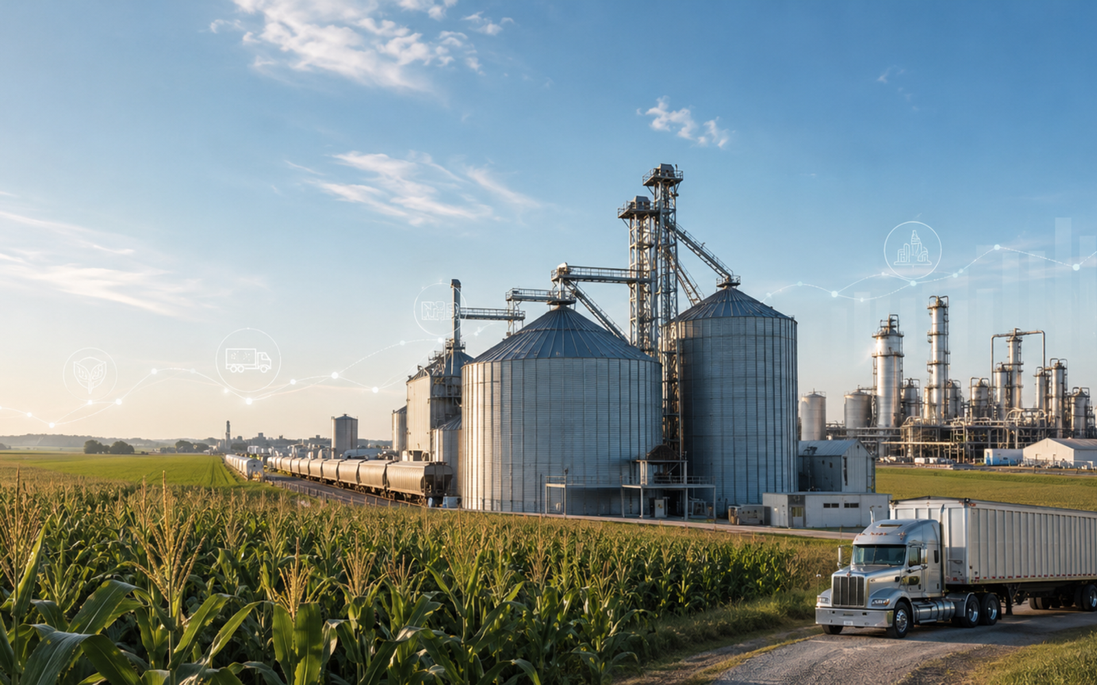Corn Field and Ethanol Plant