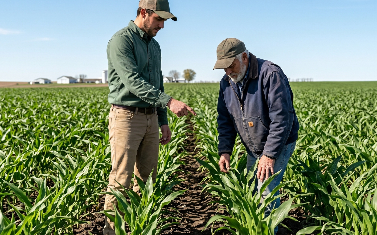 Agronomist meeting with grower