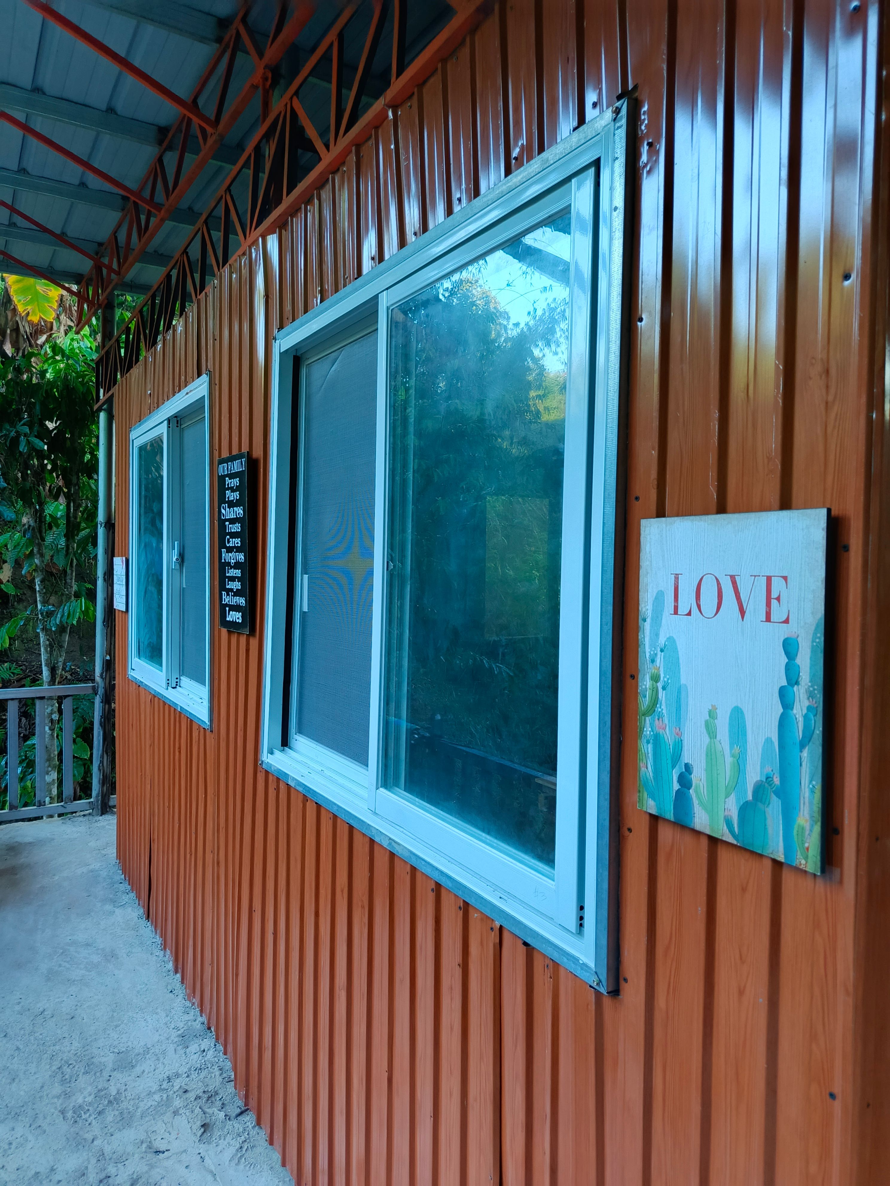 Outside of the visitor and patient rooms.