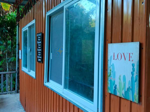 Outside of the visitor and patient rooms.