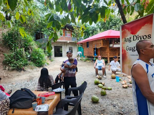 Family and relatives visiting River of Life Camp & Outpost, grateful for the peaceful place to meditate and relax.