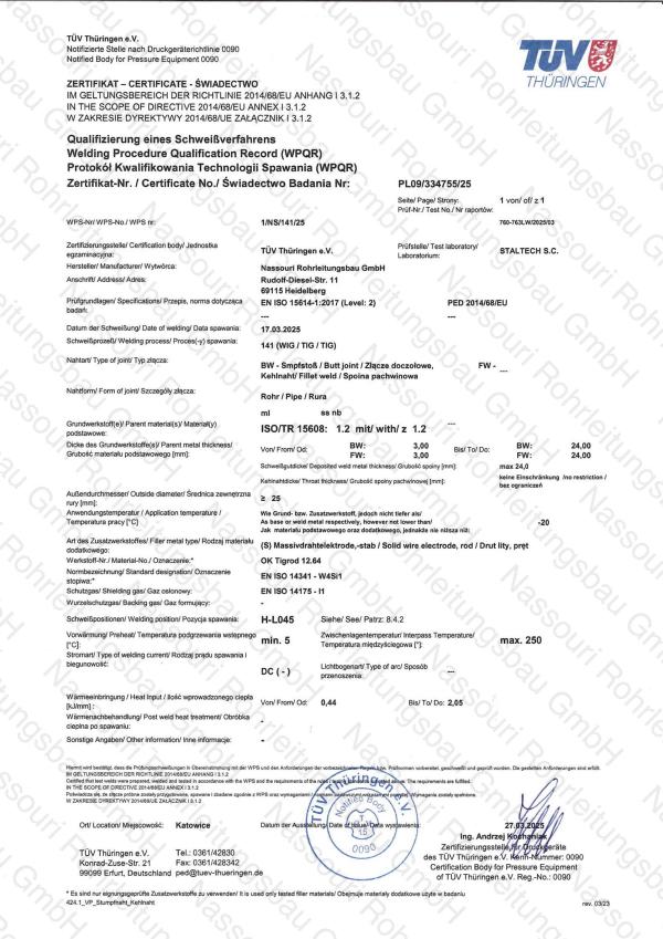 Schweißverfahrens-Qualifikation EN-ISO 14341