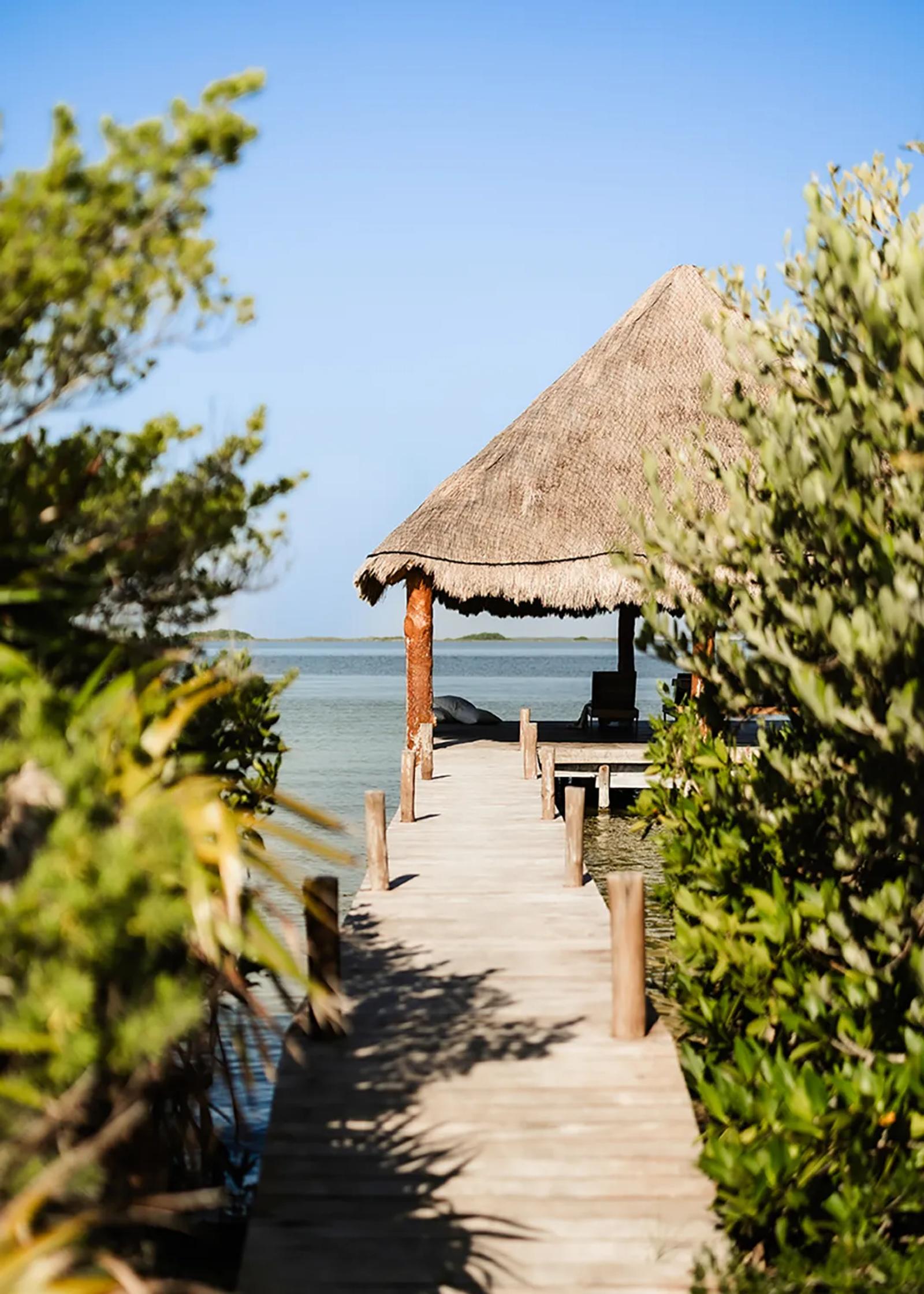 Casa Ikal's lagoon side private deck in Sian Ka'an