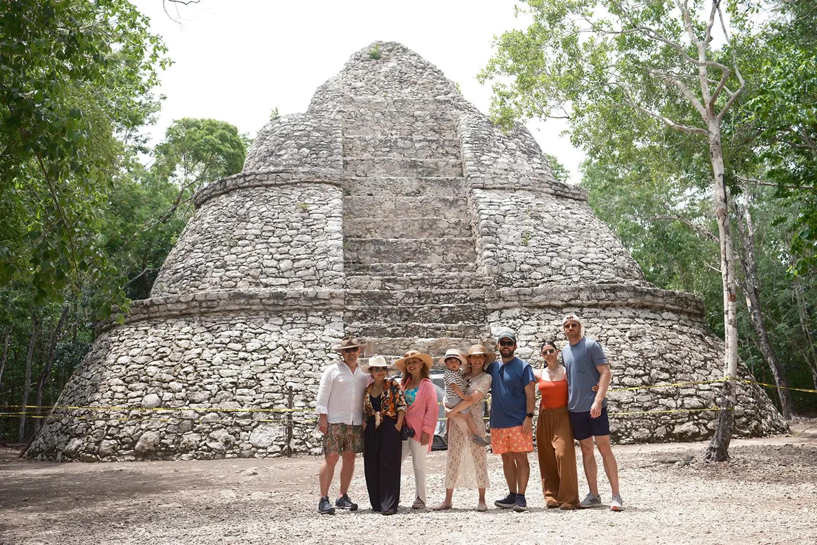Family excursion to archeological site in Mexico