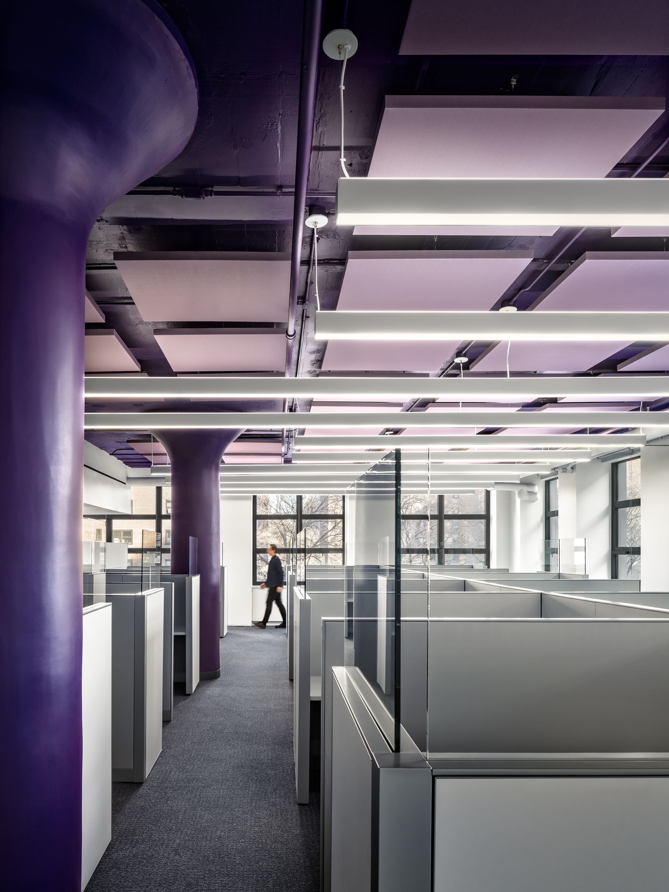 Purple office spaces