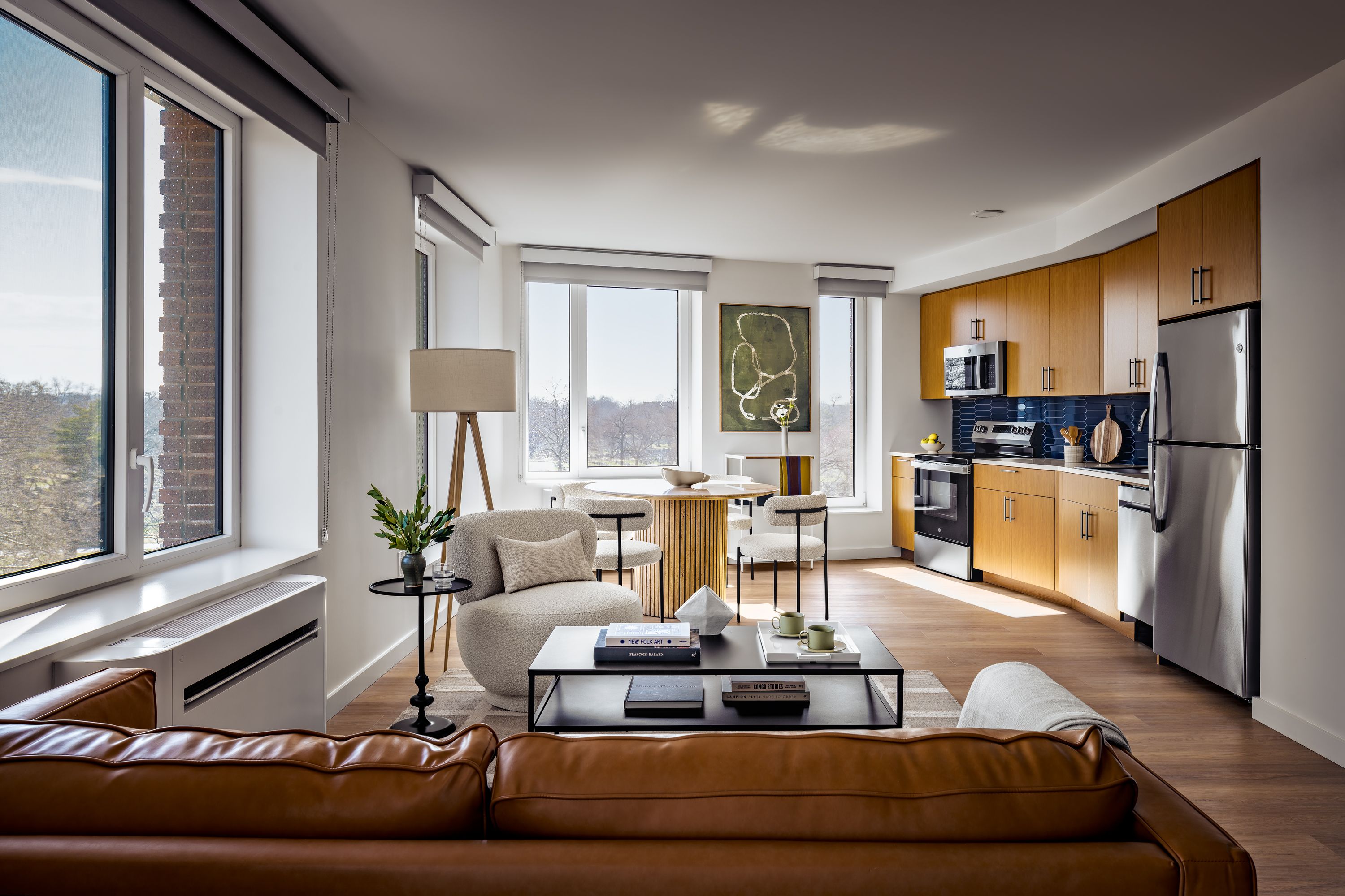 Top floor corner units are filled with light