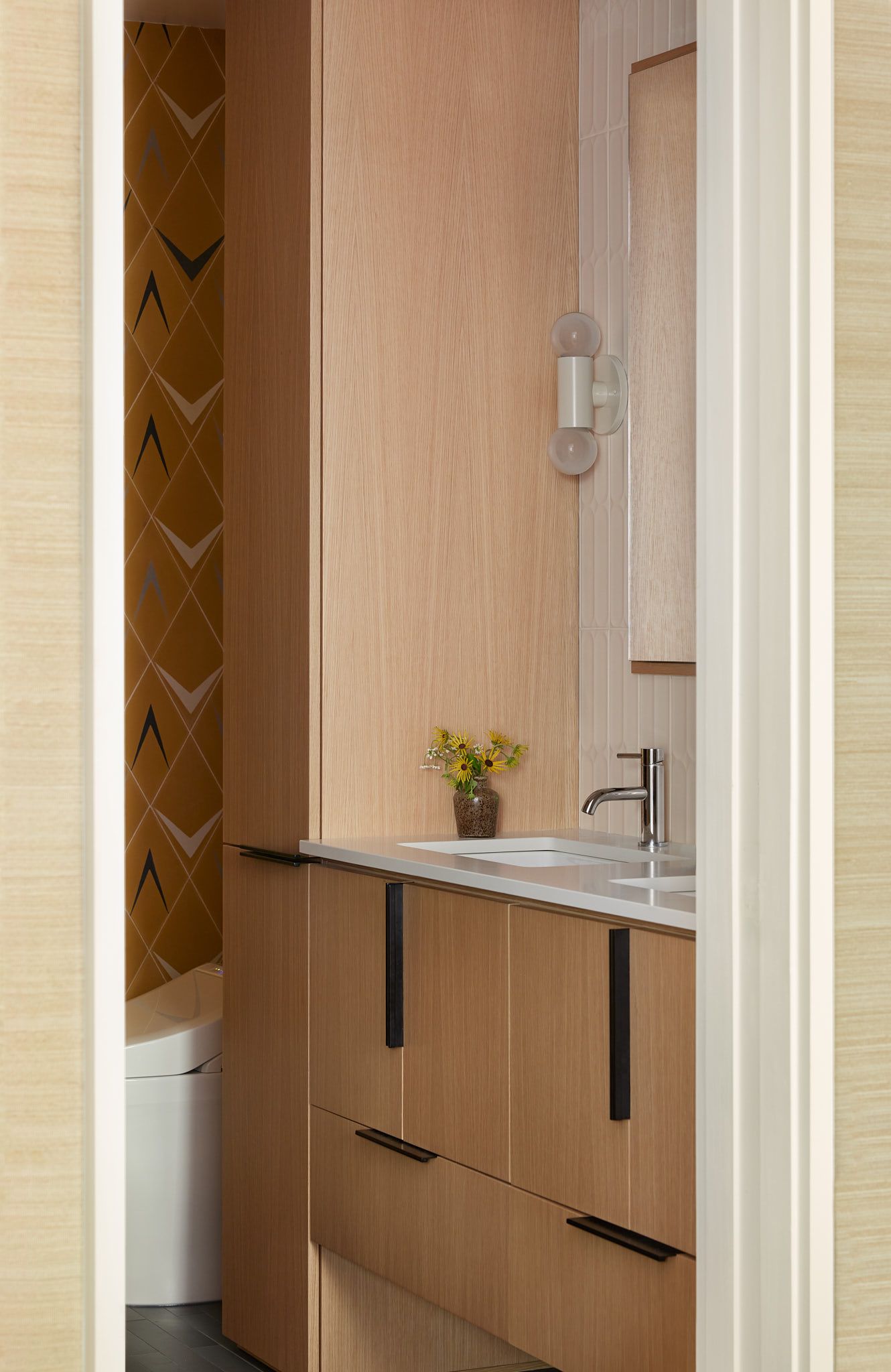 Custom millwork in the bathroom