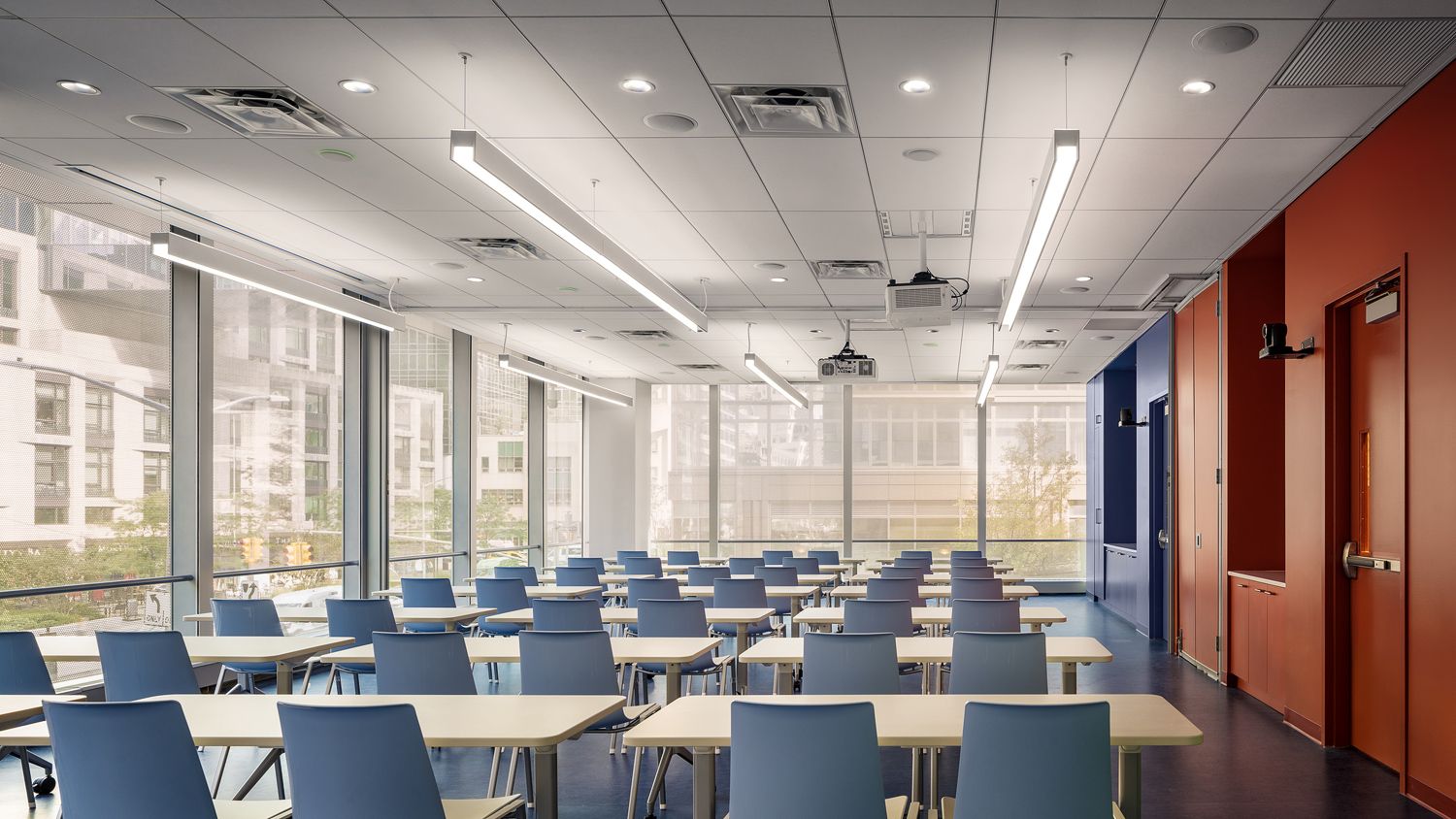 View of Multipurpose Room in lecture hall configuration