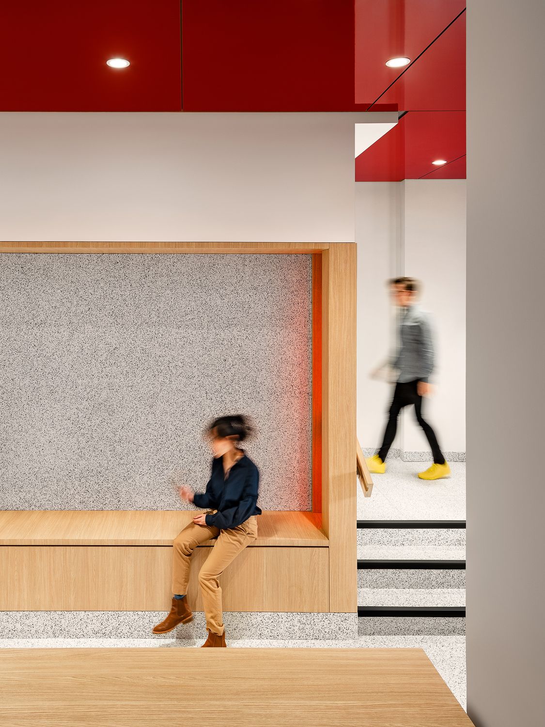 Interior view of seating area in residential lobby